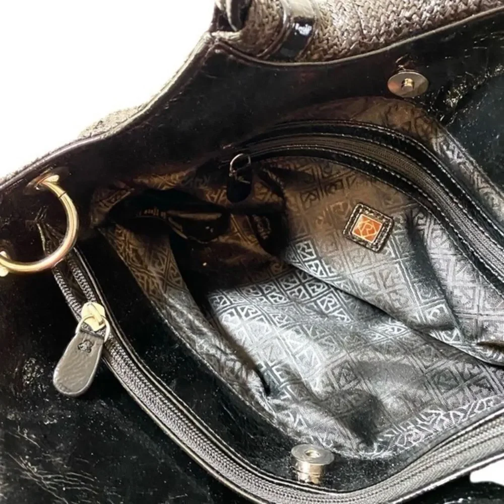 Relic Black Weave Style Black Satchel Purse
